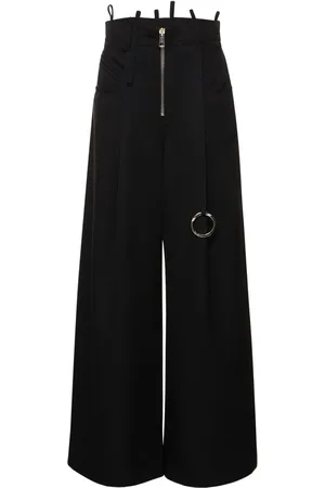 The Attico Pantaloni Larghi In Gabardina Con Zip