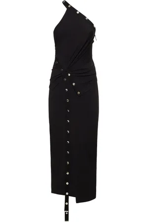 The Attico Vestito Midi Monospalla In Jersey Stretch