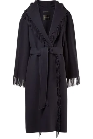 Balenciaga Cappotto In Lana Pettinata / Frange