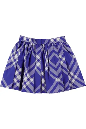 Burberry Gonna In Cotone Check Plissé