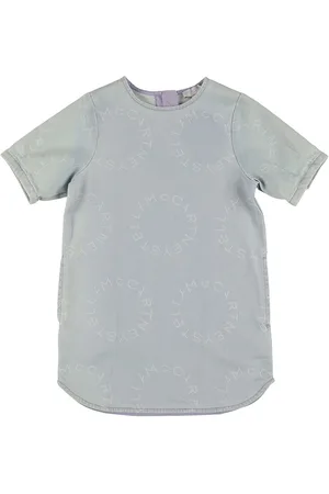 Stella McCartney Vestito In Denim Di Cotone Con Logo