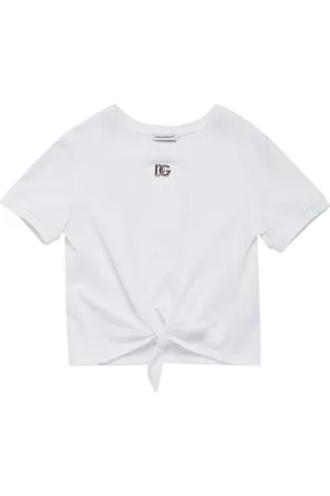 Dolce & Gabbana T-shirt In Jersey Di Cotone Con Nodo