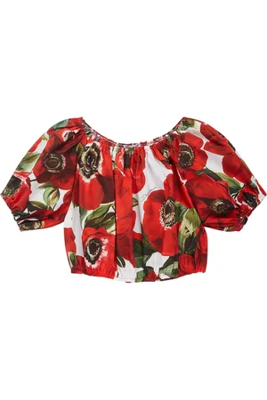 Dolce & Gabbana Crop Top In Cotone Stampato