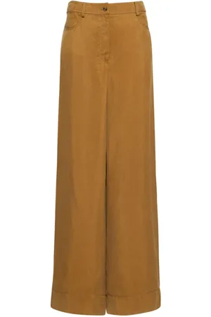 Pantalone palazzo in twill stretch donna