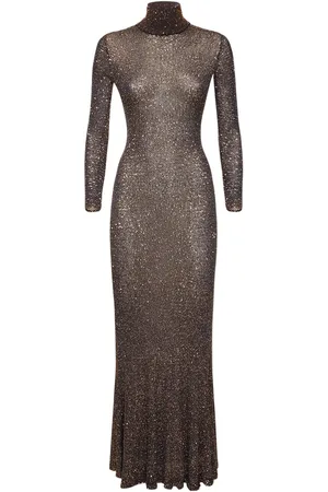 Balenciaga Vestito Maxi Effetto Viscosa Lucida