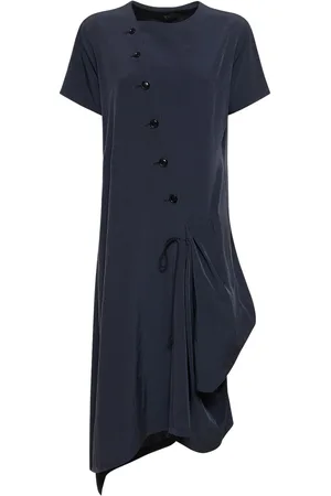 YOHJI YAMAMOTO Vestito Asimmetrico In Crepe De Chine