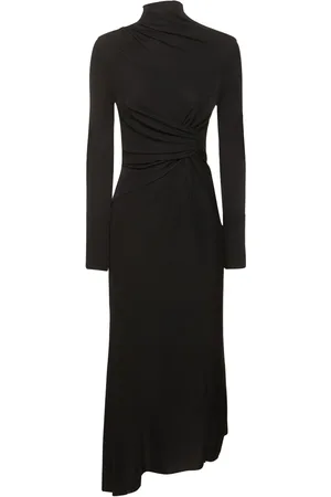 Victoria Beckham Vestito Midi Asimmetrico Collo Alto