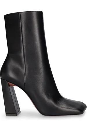 Amina Muaddi Stivaletti Marine In Pelle 95mm