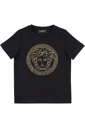 VERSACE T-shirt In Jersey Di Cotone Con Stampa Medusa