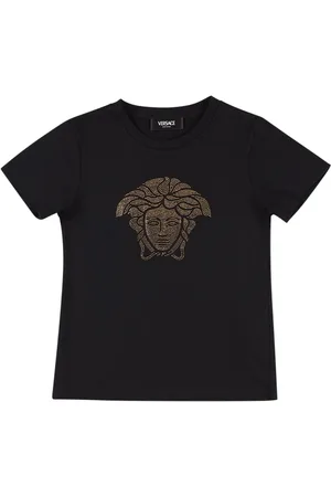 VERSACE T-shirt Medusa In Jersey Di Cotone Con Cristalli