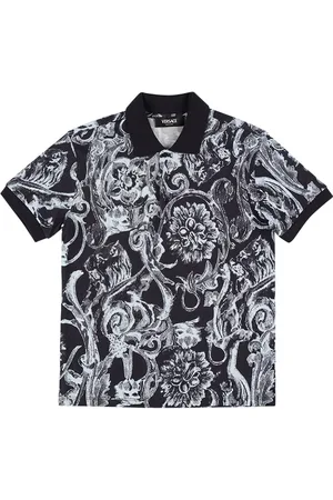 VERSACE Polo In Cotone Piqué Stampato
