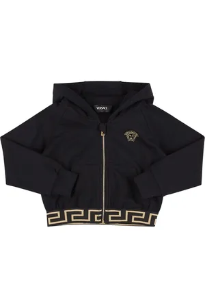 VERSACE Felpa In Cotone Con Zip E Cappuccio