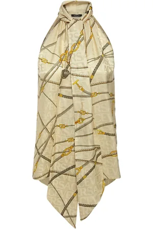 VERSACE Top In Misto Seta Jacquard