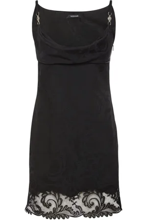 VERSACE Vestito In Raso E Pizzo