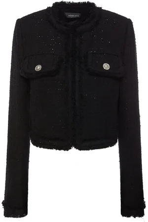 VERSACE Giacca In Tweed Di Misto Cotone