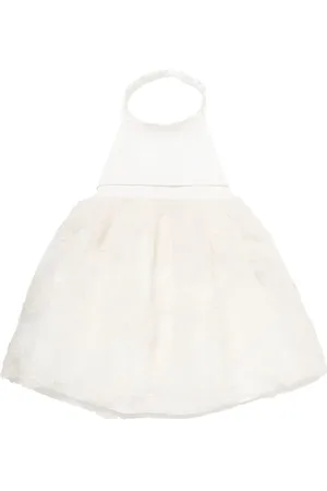 Simonetta Vestito In Raso Di Cotone Stretch