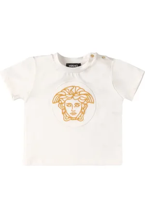 VERSACE T-shirt In Jersey Di Cotone Con Ricamo