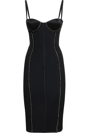 FLEUR DU MAL Vestito Midi In Mesh Con Bustier