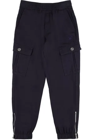 VERSACE Pantaloni Cargo In Gabardina Di Cotone / Ricamo