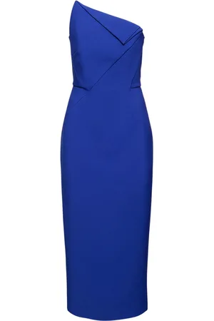 Roland Mouret Abito Midi Asimmetrico In Crêpe Senza Spalline