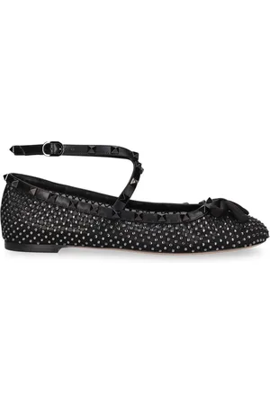 VALENTINO GARAVANI Scarpe Basse Rockstud In Mesh / Cristalli
