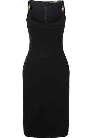 VERSACE Vestito Midi In Misto Viscosa Sablé
