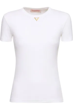 VALENTINO T-shirt In Jersey Di Cotone A Costine
