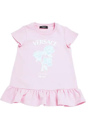 VERSACE Vestito In Felpa Di Cotone Con Ruches