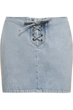 ROTATE Minigonna In Denim Con Lacci