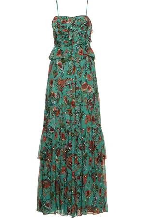 ULLA JOHNSON Vestito Colette In Seta Stampata