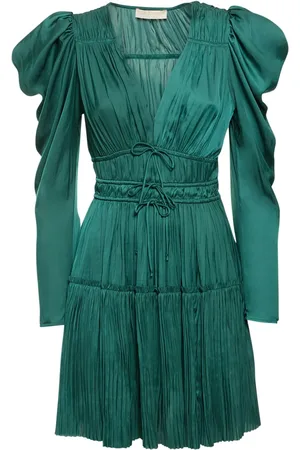 ULLA JOHNSON Vestito Lu In Raso Plissé
