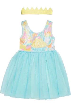 Billieblush Vestito In Tulle / Paillettes E Corona Glitterata