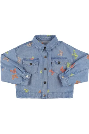 The New Society Giacca In Denim Di Cotone Con Ricami