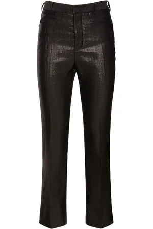 Tom Ford Pantaloni Dritti Vita Media In Misto Lana E Lurex