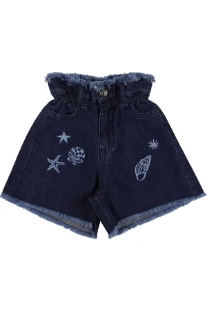 The New Society Shorts In Denim Di Cotone Con Ricami