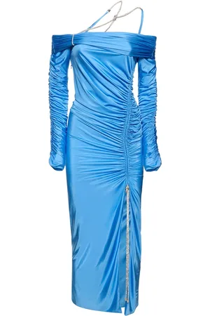 Zuhair Murad Vestito Midi Con Spalle Scoperte In Jersey