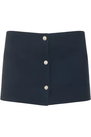 Thom Browne Minigonna Vita Bassa In Crepe Di Lana / Bottoni