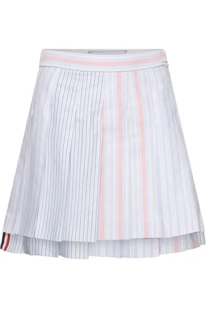 Thom Browne Minigonna In Cotone Oxford Plissé