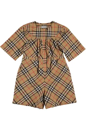 Burberry Tuta In Misto Cotone Check