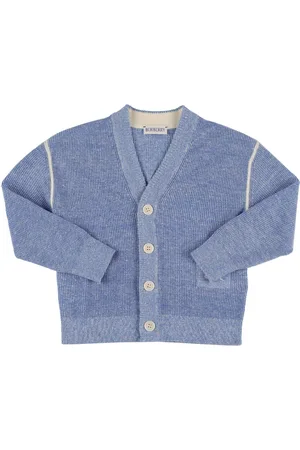Burberry Cardigan In Maglia Di Lino E Cotone
