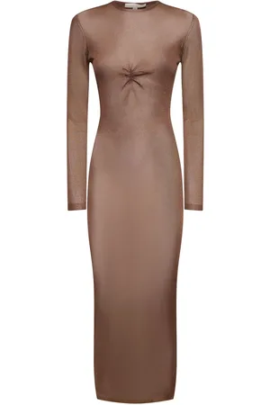 FLEUR DU MAL Vestito Midi In Maglia Di Viscosa Trasparente