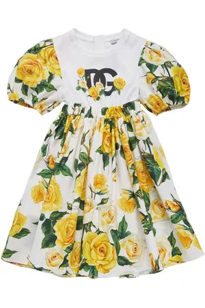 Dolce & Gabbana Vestito In Cotone Stampato Con Logo
