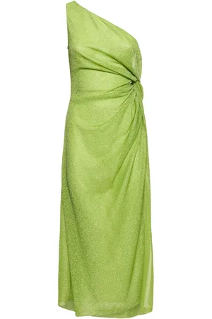 Oseree Vestito Midi Lumière In Lamé Con Nodo