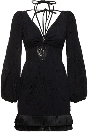 PATBO Vestito In Pizzo Con Frange