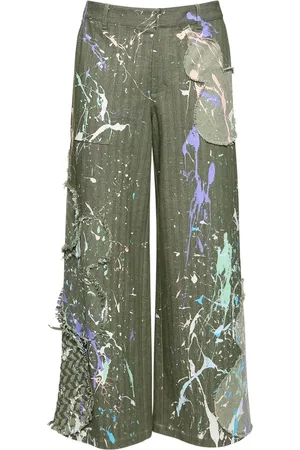 MITHRIDATE Jeans Larghi Graffiti Patchwork