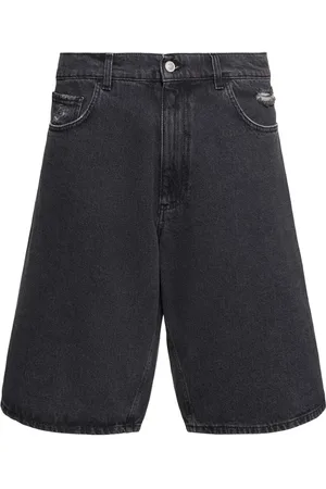 1017 ALYX 9SM Shorts In Denim Distressed Con Fibbia