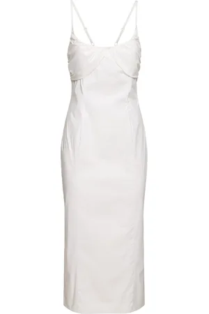ROTATE Geralda Ruched Cup Cotton Midi Dress