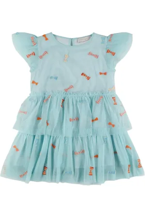 Stella McCartney Vestito In Techno Con Ricami E Fiocchi