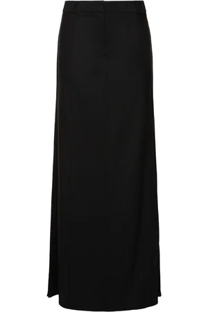 Victoria Beckham Maxi Gonna Sartoriale In Misto Lana