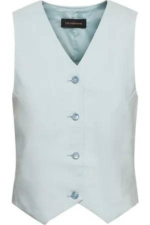 The Andamane Gilet Pauline In Misto Lino
